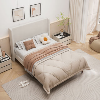 Upholstered Bed & High Headboard Design