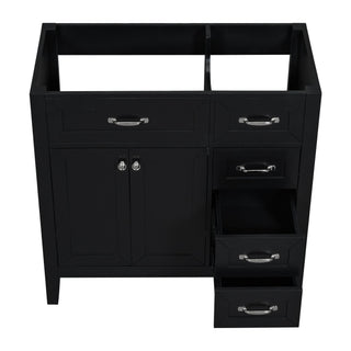 Modern Bathroom Vanity Base Only, 2 Doors And 3 Drawers