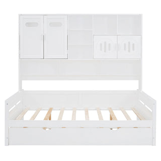 Daybed With All-In-One Cabinet And Shelf