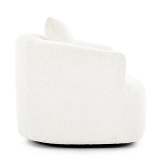 360° Swivel Barrel Sofa Chair With Throw Pillow, Upholstered Accent Chair
