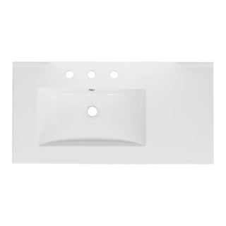 Bathroom Vanity With Ceramic Sink Combo, Abundant Storage Cabinet 2 Soft Close Doors And 5 Drawers