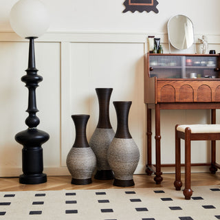 Tall Designer Floor Vase With Elegant 2 Tone