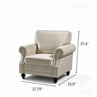 Upholstered Accent Armchair With Turned Legs For Living Room