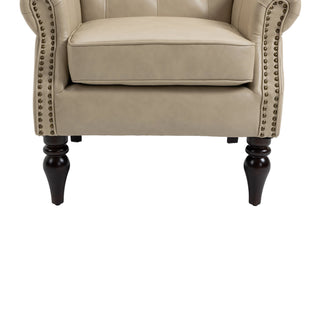 Modern Accent Armchair With Sturdy Wood Legs