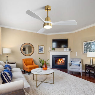 48" Ceiling Fan With 3 Blades, Remote Control Reversible DC Motor For Living Room