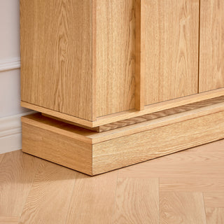 Fluted Sideboard Buffet Cabinet With 2 Doors And Adjustable Shelf, Storage Cabinet For Entryway