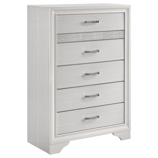 Modern Bedroom Set With Upholstered Headboard And Textured Storage