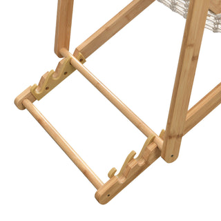 Bamboo Weaving Chair Set With Handwoven Rope For Patio And Living Spaces - Natural
