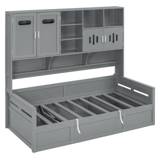 Daybed With All-In-One Cabinet And Shelf