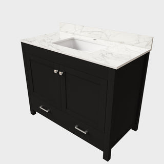 Bathroom Vanity Set, Cabinet With Doors & Drawers, Single Faucet Hole - Black