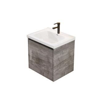 Floating Bathroom Vanity Combo, Wall Mounted Cabinet With Sink & Soft Close Doors For Small Bathrooms