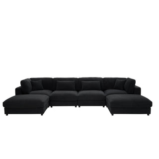Upholstered Modular Sectional & Custom Configuration And Toss Pillows
