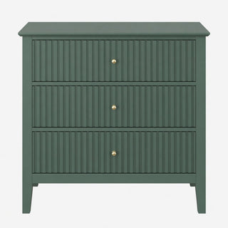 Fluted 3 Drawer Nightstand With Soft Close Slides