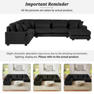 U - Sectional Sofa With Chaise Lounge, Oversized Living Room Couch
