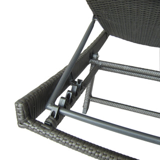 Modern Kauai Wicker Chaise Lounge With Adjustable Seat Back - Gray