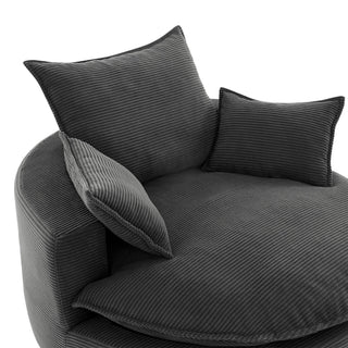 360° Swivel Accent Barrel Chair With Dual Layer Cushion And 3 Removable Pillows