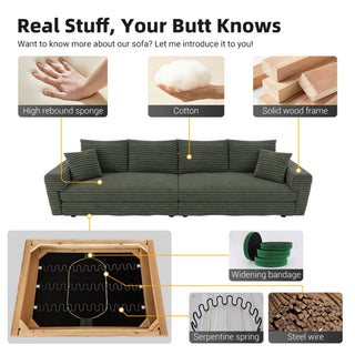 Convertible Deep Seat Sofa With Soft Pillows And Ottomans