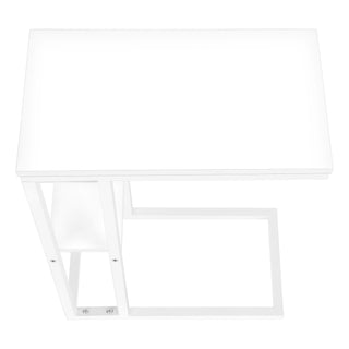Accent Table, C - Shaped, Marble Look Contemporary & Modern Convenient Design