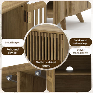 TV Stand With Adjustable Shelf - Natural
