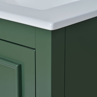 Bathroom Vanity With Ceramic Sink Combo, Modern Freestanding Storage Cabinet With Silver Handles