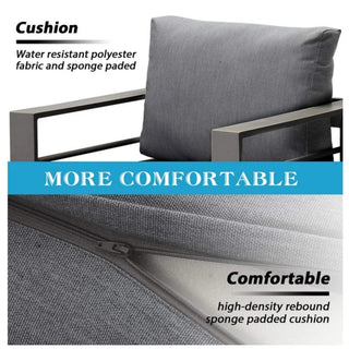 All Weather Patio Loveseat With Thick Cushions - Gray / Gray