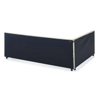 Mid-Century Storage Upholstered Tufted Bed Frame With Backrest And Armrests