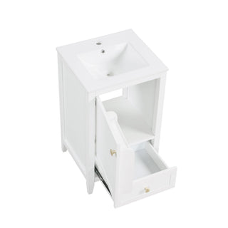 Bathroom Vanity With Sink, Soft Closing Cabinet Door, Storage Rack And Drawer