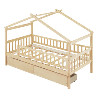 House Bed With 2 Drawers