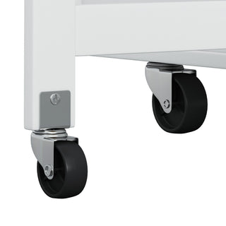 Kitchen Island Cart With 2 Door Cabinet, 2 Drawers, Spice Rack, Towel Holder, Wine Rack, And Foldable Top - White