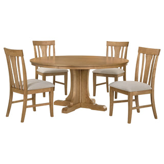 Auburn - 5 Piece Dining Set - Natural / Light Brown