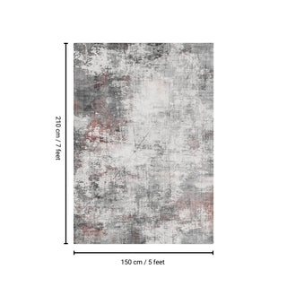 Toucan - 5' X 7' Washable Non - Slip Area Rug - Ivory / Dark Gray
