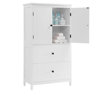Bathroom Storage Cabinet With 2 Doors And Drawers, Adjustable Shelf