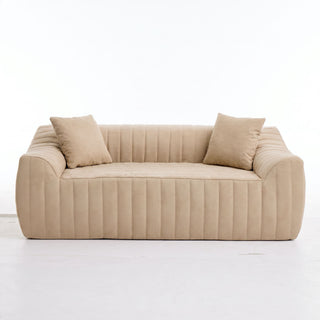 Oversized 2 Seater Loveseat With 2 Decor Throw Pillows, Deep Seat Sofa For Living Rooms
