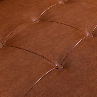 Adelaide - Mid Century Modern Tufted Sofa With Rolled Accent Pillows - Light Brown