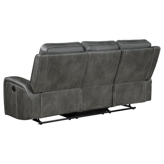 Forrest - Motion Reclining Sofa Comfort With Elegant Tufting And Wide Track Arms - Gray