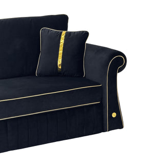 Sofa With Rolled Arms, 3 Seater Couch, Living Room Accent