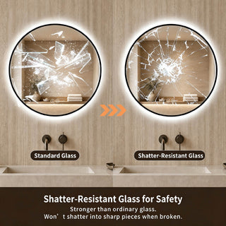Round Framed Dimmable ED Bathroom Mirror With Anti Fog