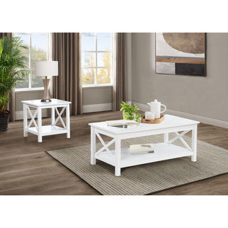 Slater - Lift Top Coffee Table With X Frame Design - White