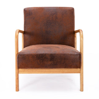 Classic Mid-Century Modern Accent Chairs, Open Framed Armchair With Cushioning