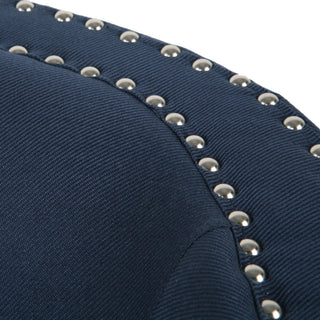 Modern Upholstered Swivel Club Chair With Nailhead Trim