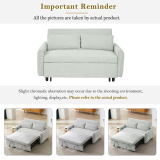Pull-Out 2 Seat Modern Sleeper Sofa With 2 Throw Pillows And USB Ports