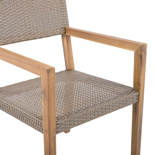 Outdoor Dining Chairs For Patios, Gardens (Set of 2) - Light Brown Multi / Light Teak