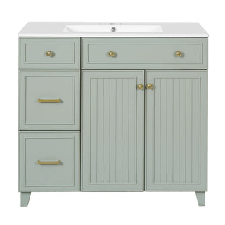 Bathroom Vanity With Sink, Soft Close Doors, Adjustable Shelves
