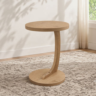 C - Shaped End Table With Sturdy Base