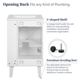 Bathroom Vanity With Sink, Soft-Close Door, Half-Moon Pulls