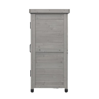 Potting Bench With Storage Cabinet And Metal Table Top For Outdoor