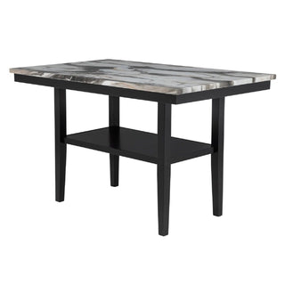 5 Piece Counter Dining Set With Table, Chairs - Black / Brown