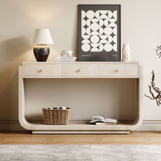Console Table With 3 Drawers, Display Shelf