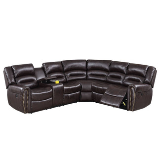 Reclining Sectional Sofa With Console