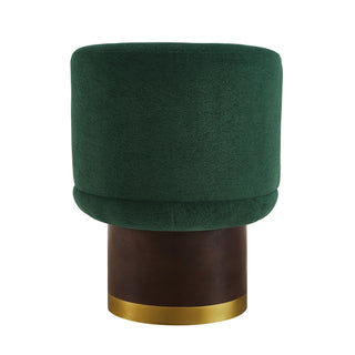 Round Swivel Accent Chair With Ergonomic Backrest For Living Room